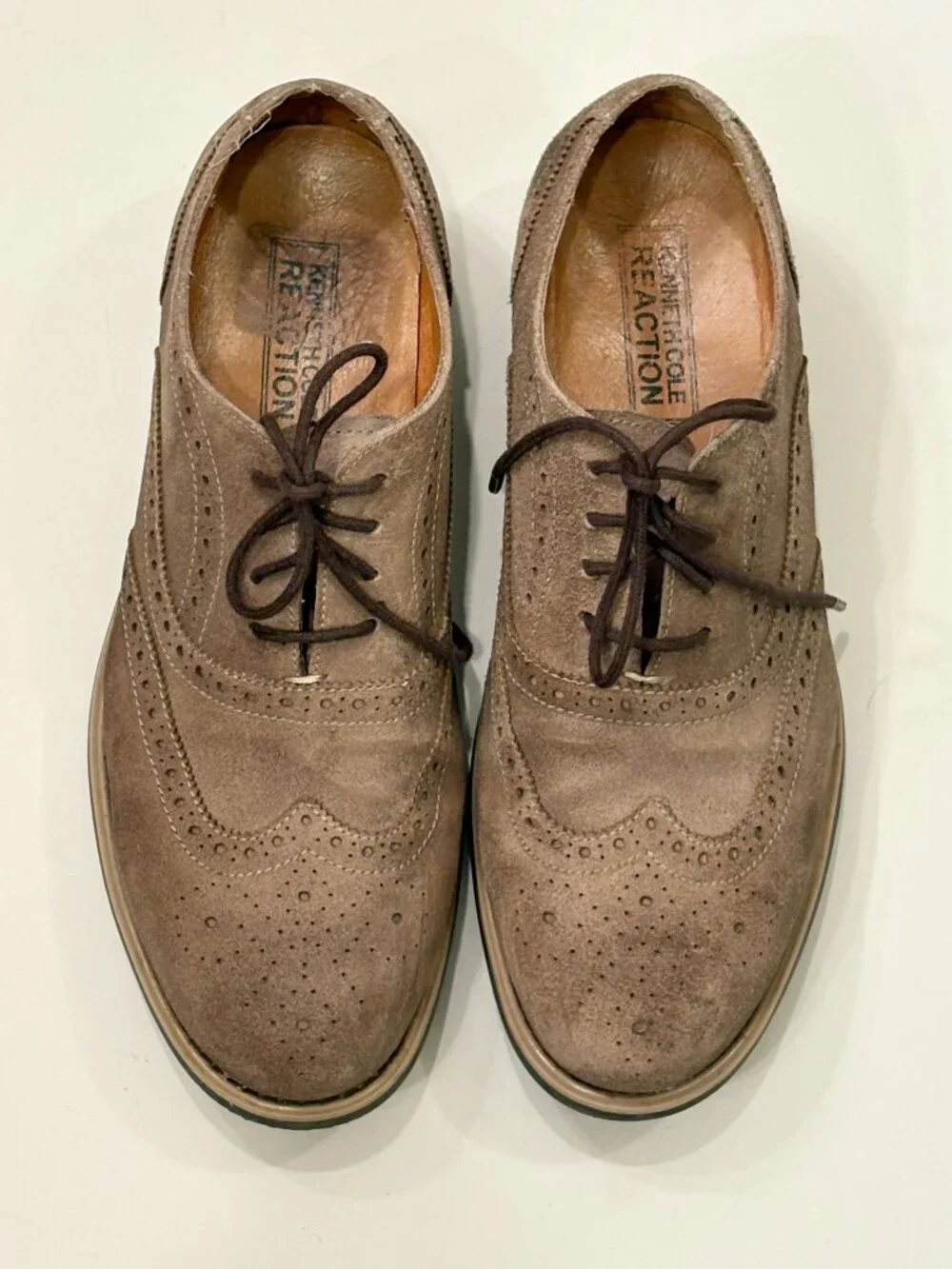 Kenneth Cole Reaction Rogue Trip suede wingtip Oxfords, 9.5 M